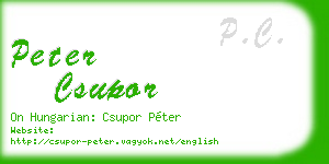peter csupor business card