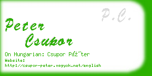 peter csupor business card